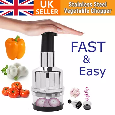 Vegetable Fruit Salad Onion Garlic Food Hand Chopper Cutter Slicer Peeler Dicer • £5.79