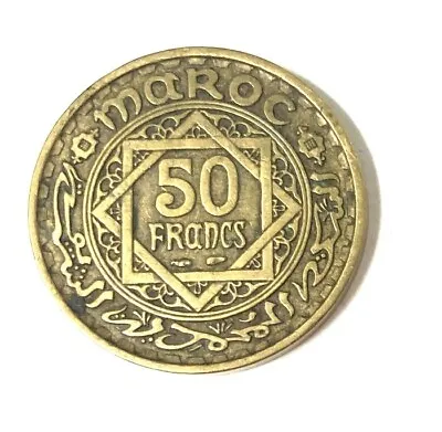 Rare 1952 Moroc Morocco Empire Certified 1371 50 Francs Fifty Francs Maroc Coin • $59.95