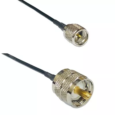 USA-CA RG174 MINI UHF MALE To PL259 UHF Male Coaxial RF Pigtail Cable • $8.99