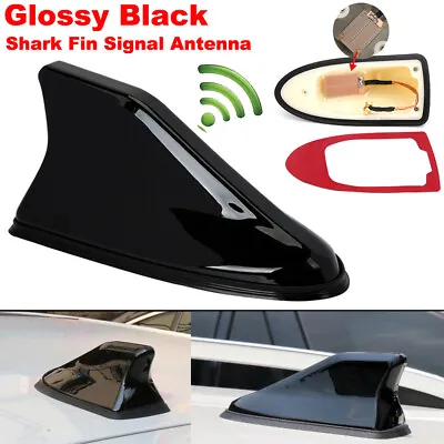 £10.39 • Buy Glossy Black Upgraded Signal Car Shark Fin Style Roof Antenna FM/AM Radio Aerial