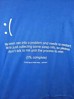 Qwertee Brain Freeze Blue Screen T-shirt  Medium Blue • £5.99