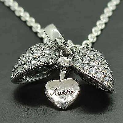 Auntie I Love You Heart Necklace. Pendant Sterling Silver Auntie Gift • £24.95