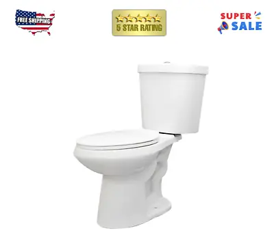 Glacier Bay Toilet Dual Flush Complete Elongated 2-piece 1.1 GPF/1.6 GPF White • $159.99