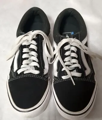 Vans Old Skool Sneakers Trainers Black And White Ultra Cush Size 7.5 • $40