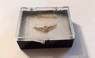 RARE Vintage R.F.S. MILITARY  WINGS  LAPEL PIN....IN BOX...14K Gold Plated • $3.50