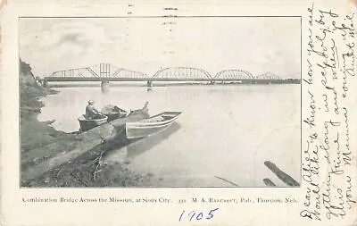 RR Sioux City MO T1905 Combination Bridge Construction Began 1890 Opened 1896!!! • $8.99