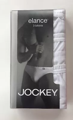 Jockey Elance 3 Pack Men's Low Rise Bikini Briefs NEW Large White Old Stock • $26.50