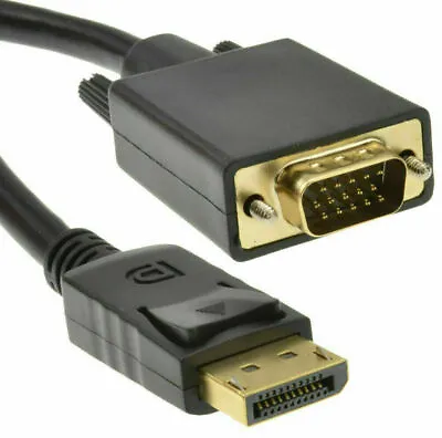 £7.99 • Buy 2M Display Port DP Male To VGA Adapter Converter Cable TV HDTV LCD Monitor Lead