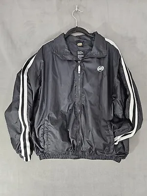 Mountain Dew Jacket Men Size Large Black Striped Sleeves Black Lined Full Zip • $12.50