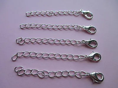UK 5 Pieces Silver Extension Extender Necklace/Bracelet Jewellery Extender Chain • £3.49