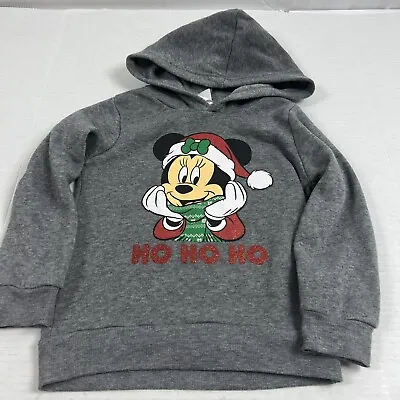Disney Minnie Mouse Hoodie Sweatshirt Size 4 Toddler Girl Christmas Theme Ho Ho • $12