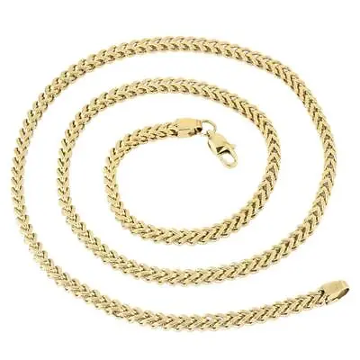 14k Gold Plated Stainless Steel Fransco Link Chain Square Box Necklace 2.5MM 4MM • $9.39