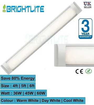 £9.99 • Buy LED BATTEN SLIMLINE TUBE LIGHT WALL OR CEILING MOUNT 2ft 4ft 5ft 6ft HIGH LUMENS