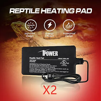 2-Pack Reptile Heat Pad Under Tank Terrarium Heater Heat Mat For Small Animals • $28.99