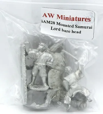 AW Miniatures SAM28 Mounted Samurai Lord (Bare Head & Raised Sword) Feudal Japan • $9.99