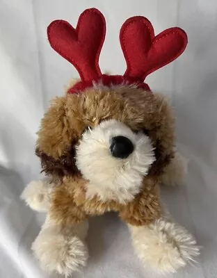 Douglas Cuddle Toy Plush Dog Doodle Pup W/ Heart Headband Soft Stuffed NWT • $12.95