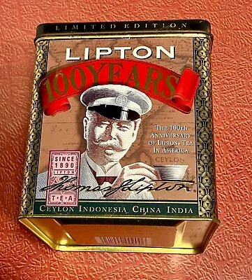 Vintage Collectible Lipton Tea Tin 100 Year Limited Edition 1990 Made In England • $6.95