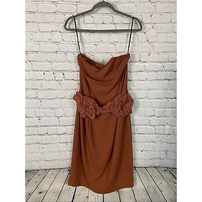NWT MB By Malene Birger Cabrera Wool Blend Strapless Dress Brown Womens 38 US S • $48