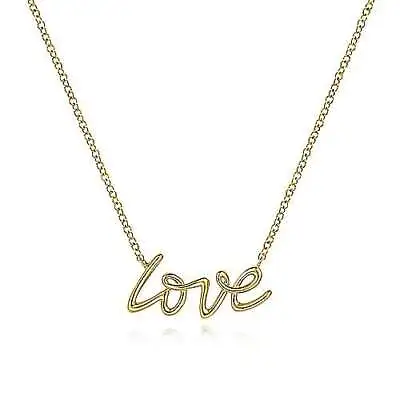 14K Yellow Gold 17.5  Love Necklace • $320