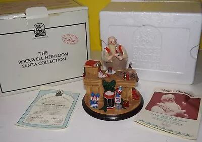 Norman Rockwell Heirloom Santa Collection SANTA'S WORKSHOP Rhodes Studios 1990 • $17.83