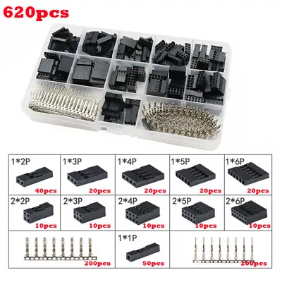620pcs Male Jumper Pin Dupont Pin Crimp Wire Housing Kit Header Female Connector • $15.99
