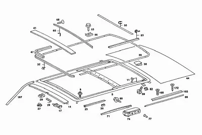 OEM Mercedes Benz New Genuine Sunroof Assembly Lever Left - W116 W123 W124 W126 • $49.95