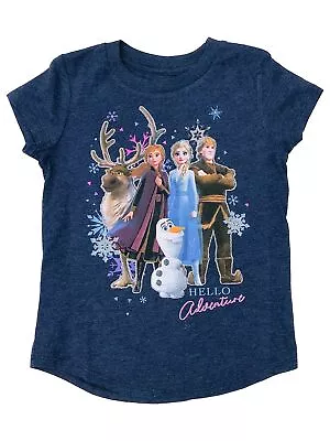 Jumping Beans Disney Frozen Girls Blue Sparkle Elsa & Olaf T-Shirt Tee Shirt 5 • $14.99