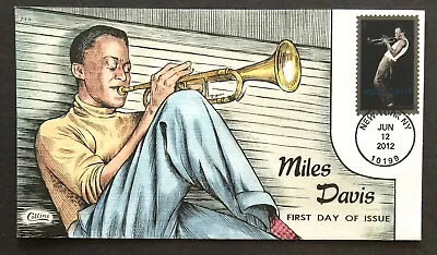 US Collins FDC 2012 Miles Davis Hand Painted Cover • $6.95