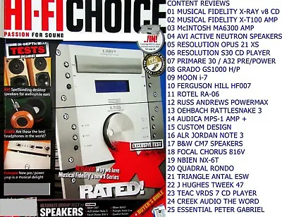 $8.82 • Buy HI-FI CHOICE MUSICAL FIDELITY X RAYv8 & X T 100 AMP - B&W CD7 - REGA RP3 SPEAKER