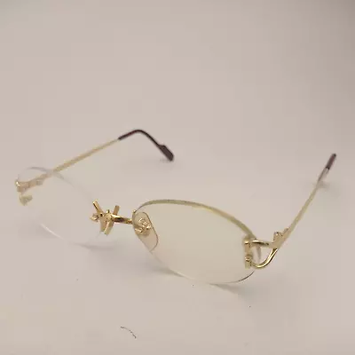 Cartier C Decor Rimless Golden Eyeglasse 18-130 Vintage 90s Rare Ser.no.2502817 • $339.99