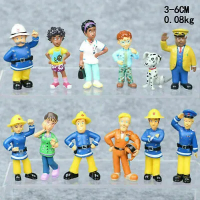 12pcs Fireman Sam & Crew Firefighters Model Figure Cake Topper Decor Kid Toy Set • $14.95