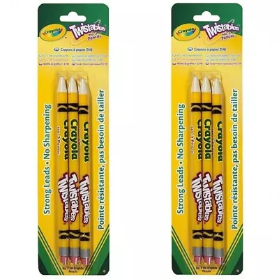 Crayola 2 Packs Of 3 Twistables No.2 Hb Pencils New Carded • £2.99