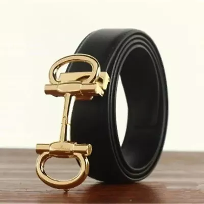 Luxury Designer Leather Belt Men Women Buckle Waist Belt For Jeans Waistband • $24.68