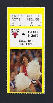 Michael Jordan - 1991 Nba Detroit Pistons @ Chicago Bulls Ticket Stub - Nov 12 • $15