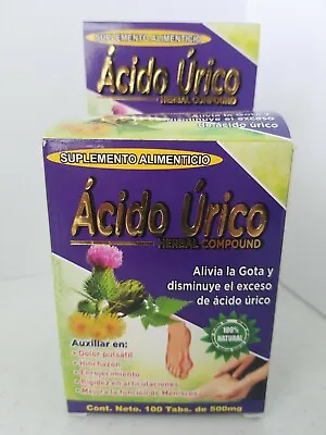 $17.50 • Buy ACIDO URICO Uric Acid (1 BOX W/ 100 TABS) FREE SAME DAY SHIPPING!!!