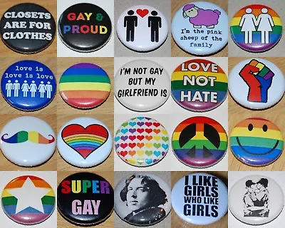 £0.99 • Buy GAY / LESBIAN (Various Designs) Button Badge 25mm / 1 Inch PRIDE LGBT BI