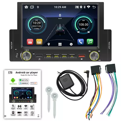 1 Din Car Stereo Radio GPS Navigation Bluetooth Player CarPlay Android Auto USB • $102.76