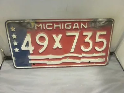 Vintage Michigan Municipal Bicentennial License Plate # 49 X 735 1976   • $9.23