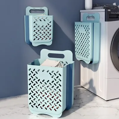 Laundry Basket Washing Bin Clothes Storage Collapsible Hamper Foldable Folding • £10.99