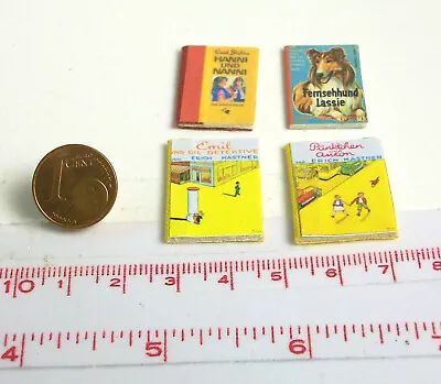 £3.69 • Buy 1816# Small Decorative Book Set With 4 Books - Dollhouse - Dollhouse - M 1zu12