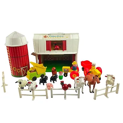 Vintage Fisher Price Play Family Farm Little People Barn 1986 • $78.29