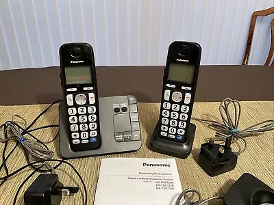 Panasonic KX-TGE722E Digital Cordless Answering Phones (Big Button) 2 Handsets • £11