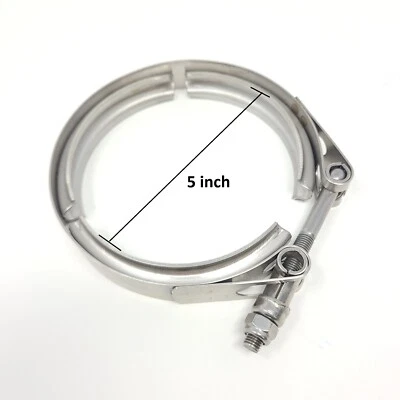 $13.98 • Buy Ledin 5  Exhaust V-Band Clamp Stainless Steel Turbo Downpipe 127mm Heavy Duty