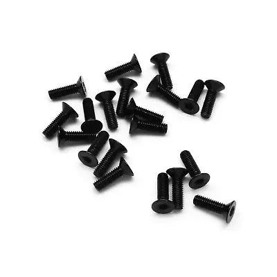 20pcs M3x10mm Countersunk Screws Anodized 6063 Aluminum Hex Socket (Black) • $6.99