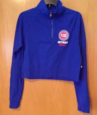 DETROIT PISTONS Crop Quarter Zip French Terry Top~Reg. & Plus Sizes~ NEW W/tags • $16.99