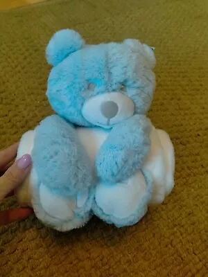 Matalan Baby Boys Soft Fluffy Blue Bear & Blanket Gift Shower Present BNWT 💞 • £12