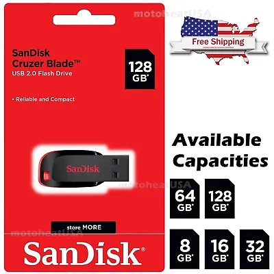 Sandisk 16GB 32GB 64GB 128GB Cruzer Blade Flash Drive Memory Stick USB Lot Pack • $4.99