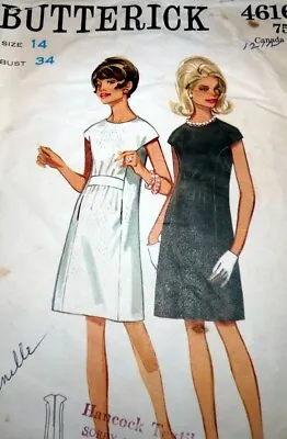 *LOVELY VTG 1960s DRESS BUTTERICK Sewing Pattern 14/34 • $6.99