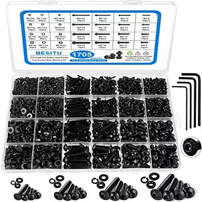 1705 Pcs Machine Screw Assortment Kit M2 M3 M4 M5 Metric Bolts And Nuts Kit ... • $43.31