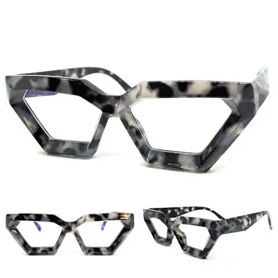 Women Exaggerated Retro Cat Eye Clear Lens EYE GLASSES Thick Gray Tortoise Frame • $19.99